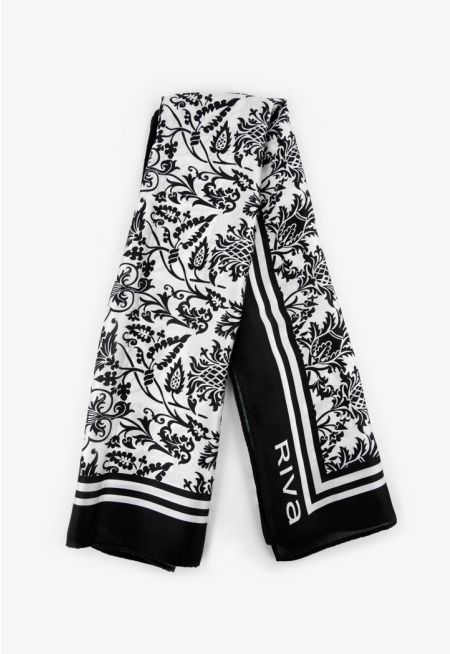 Contrast Floral Print Scarf