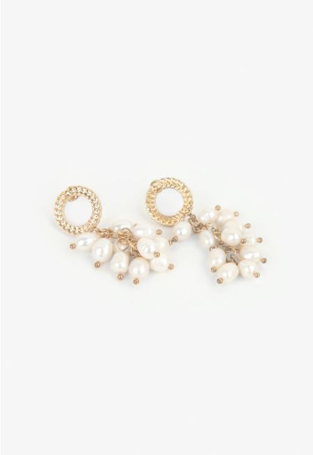 Faux Pearls Embellished Earrings