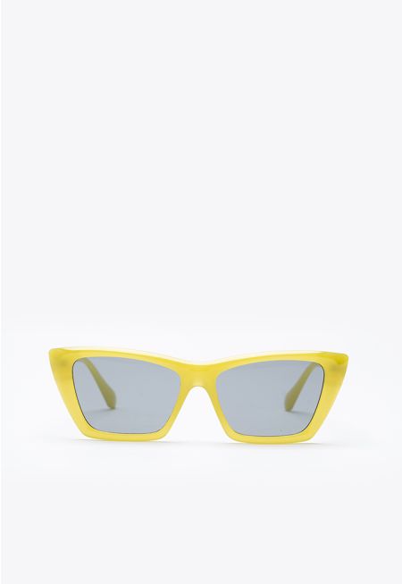 Fashion Flat Cat-Eye Frame Sunglasses