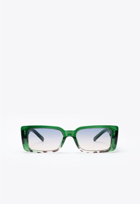 Rectangular Frame Mild Tinted Sunglasses -Sale
