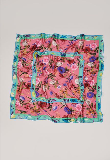 Multicolored Floral Printed All Over Scarf -Sale