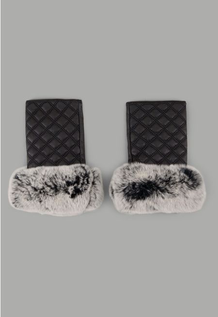 Cropped Rabbit Hair Gloves