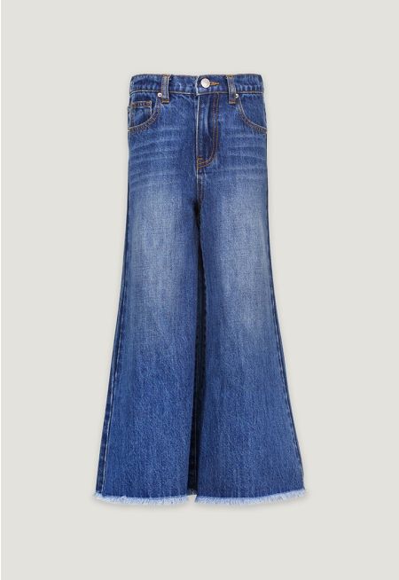 Wide Leg Frayed Jeans