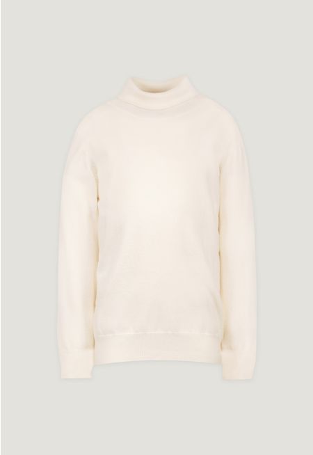 Solid Turtleneck Top