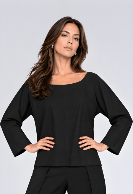 Kimono-Sleeve Basic Blouse