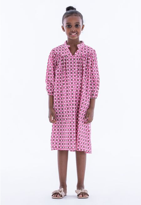 فستان إيه لاين بتصميم طبعة كاملة متعدد الألوان- عروض