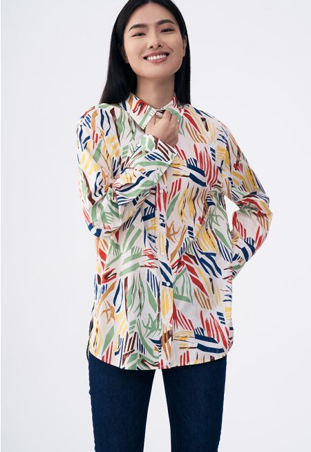 Printed High Low Shirt