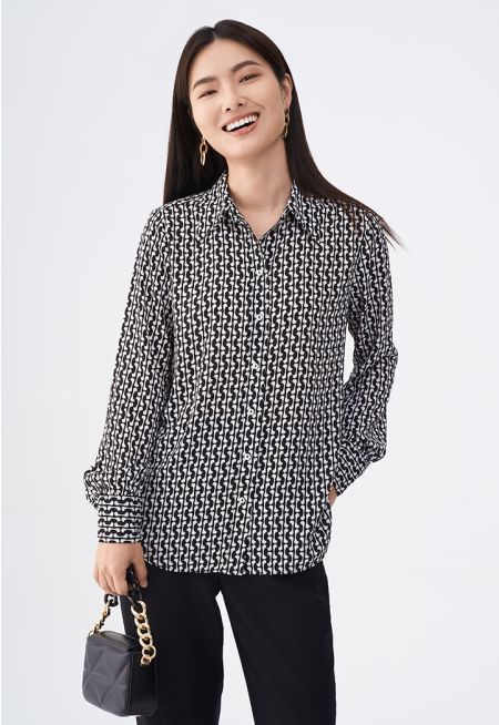 Contrast Print Regular Fit Shirt