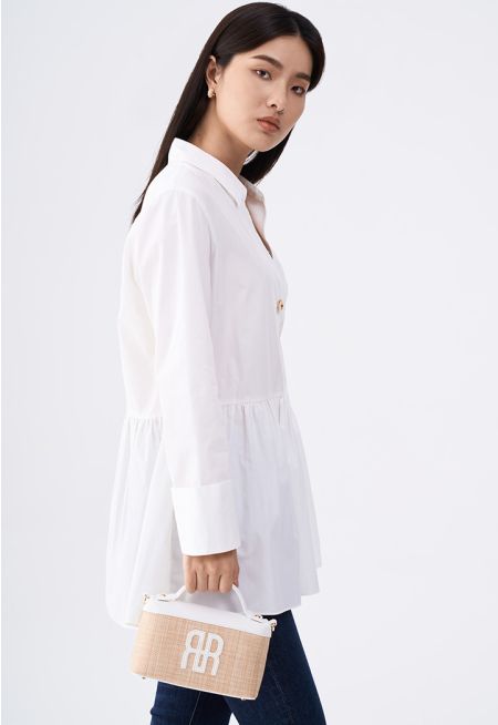 V- Neck Ruffled hem Blouse