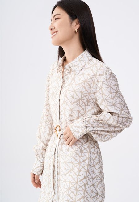Printed Relaxed Fit Shirt Dress