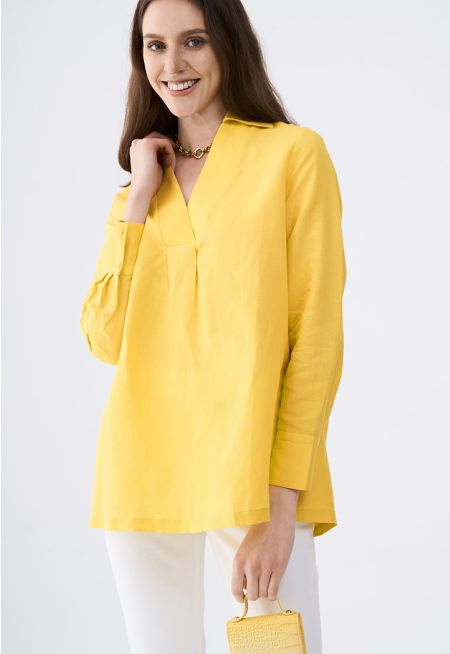 V- Neck Solid Blouse