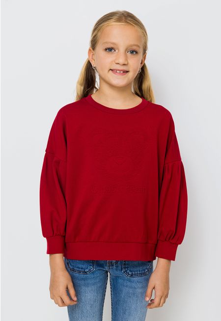 Classic Bear Solid Textured Sweatshirt