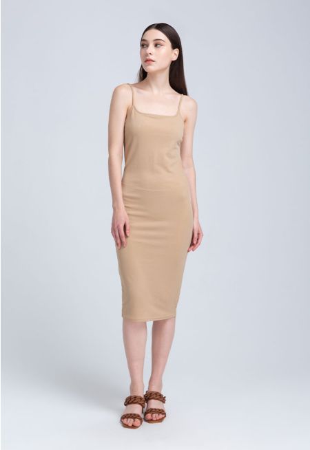 Square Neck Bodycon Basic Dress