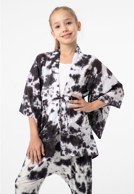 All Over Tie Dye Sleeved Kimono -Sale
