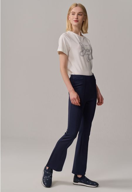 Straight Legs Pin Tuck Basic Trousers