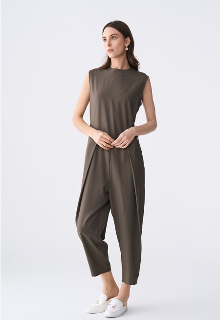 Solid Sleeveless Jumpsuit