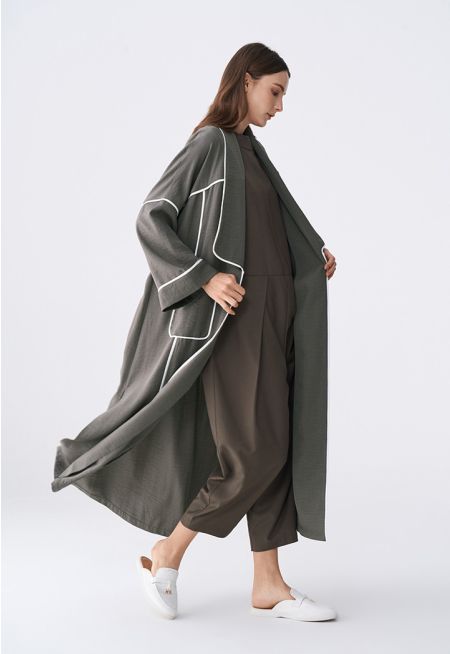 135 cm Contrast Drop Shoulder Abaya