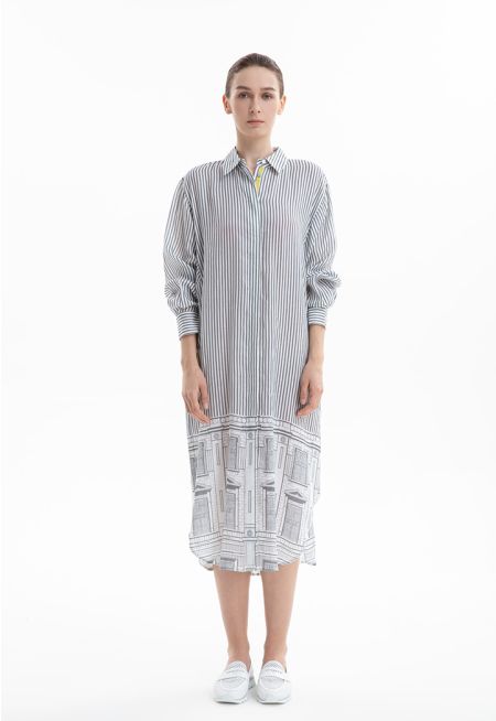 Contrast Pattern Midi Dress -Sale