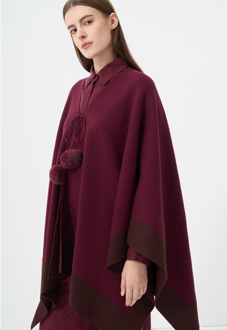 Two Toned Asymmetrical Poncho