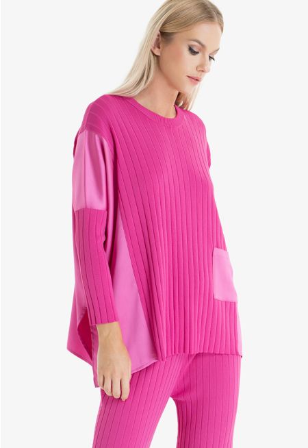 Knitted Pleat Oversize Blouse -Sale