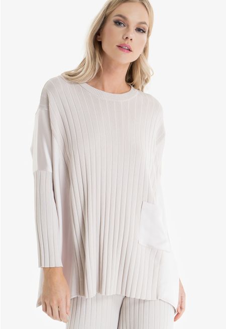 Knitted Pleat Oversize Blouse -Sale