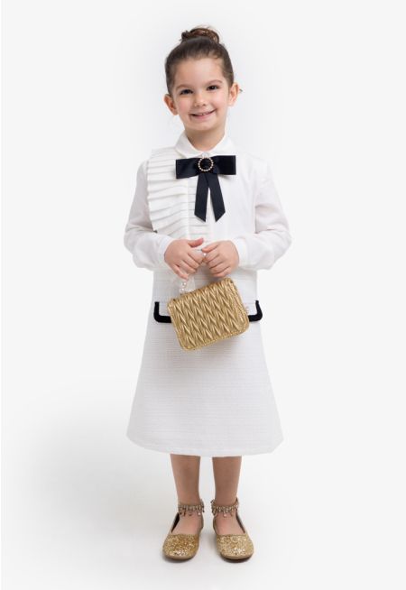 Tweed Lurex Contrast Dress