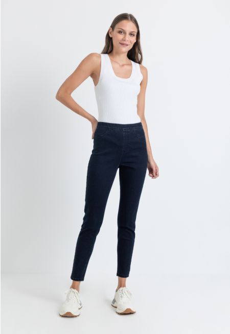 Skinny High Waist Denim Trouser