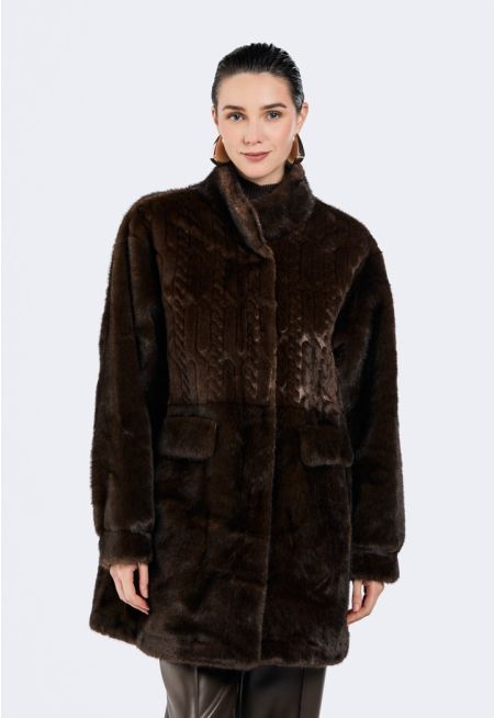 Solid Faux Fur Jacket