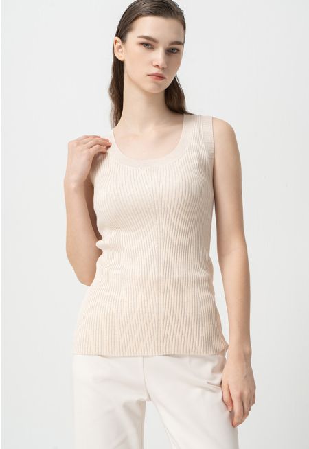 Solid knitted Sleeveless Top