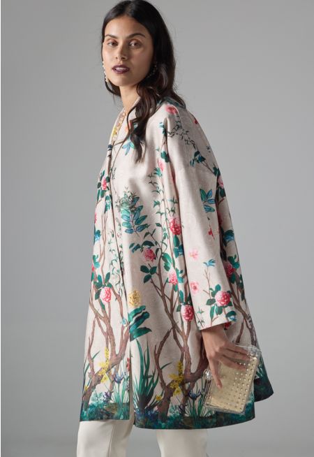 Floral Print Buttoned Jacket - Ramadan Style