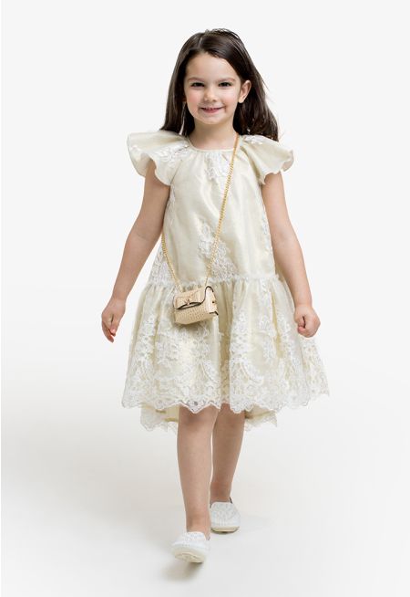 Embroidered Metallic Tent Dress
