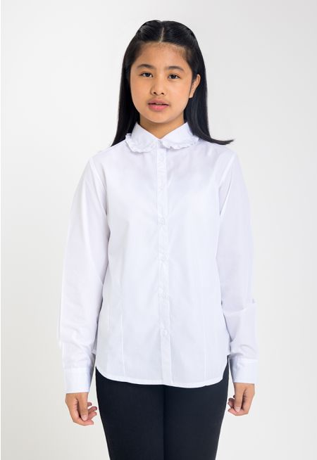 Teens Ruffled Collar School Shirt