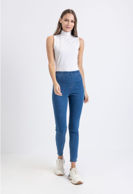 Skinny High Waist Denim Trouser