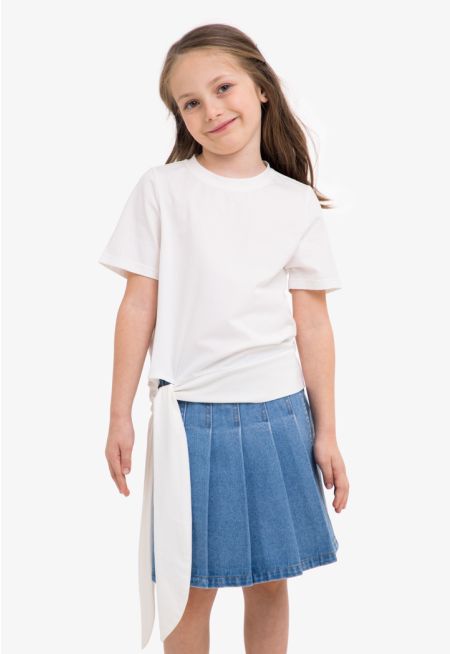Plain Tie Waist T Shirt