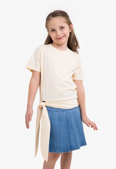 Plain Tie Waist T Shirt