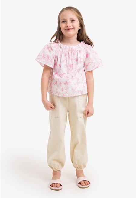 Plain Elastic Hems Trousers
