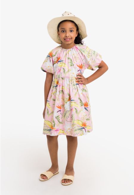 Vibrant Floral Print Dress