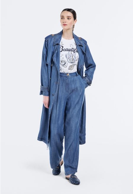Straight Cut Tencel Trousers