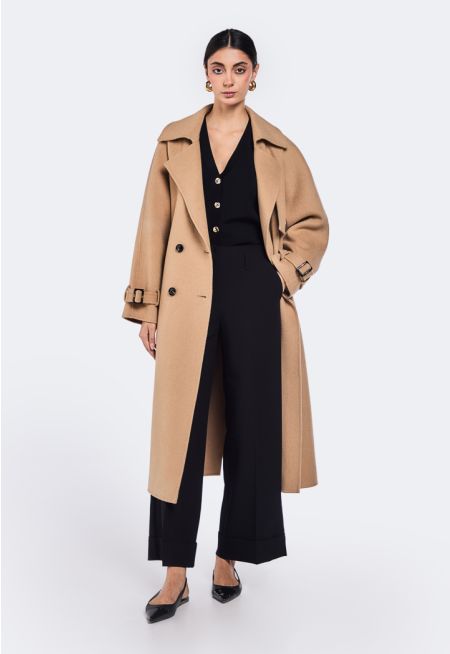 Double Breasted Wool Overcoat