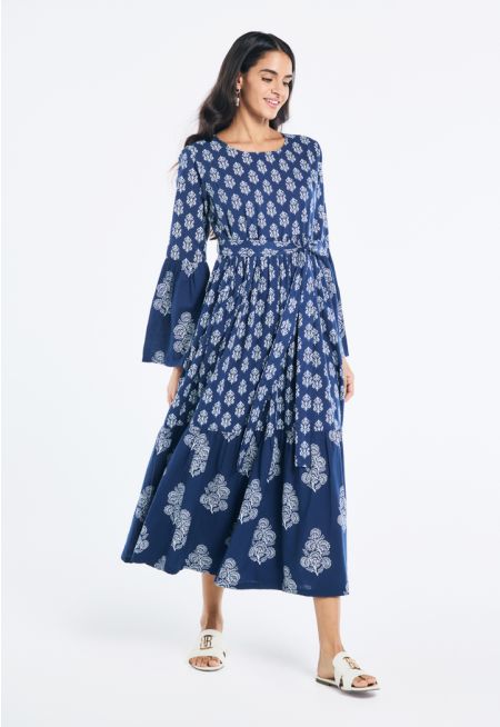 Floral Print Long Sleeve Dress- Ramadan Style