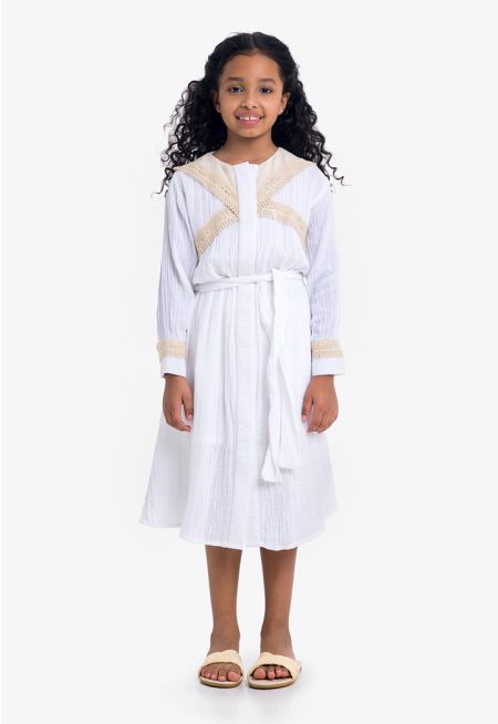 Lace Plisse Midi Dress and Jacket