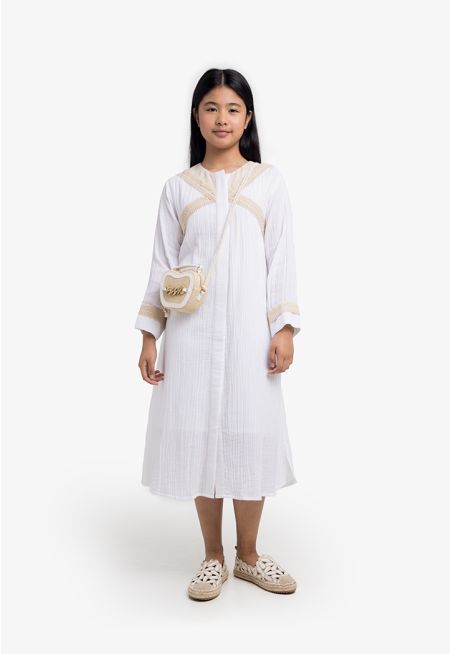 Lace Plisse Midi Dress and Jacket