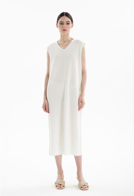 Sleeveless Solid Knit Maxi Dress -Sale
