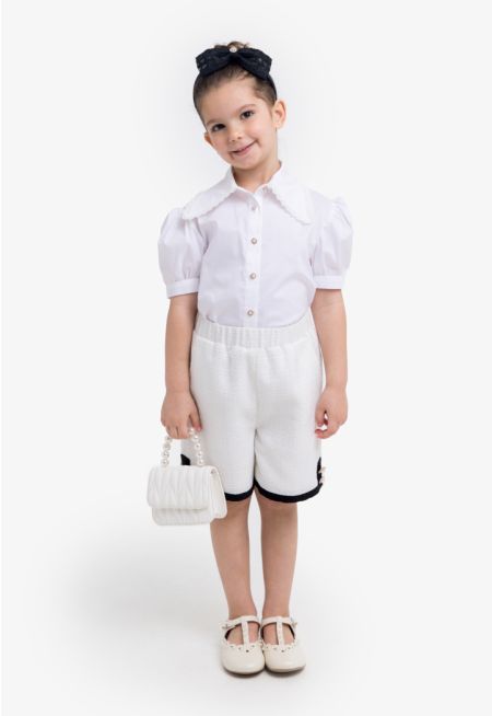 Contrast Tweed Lurex Short