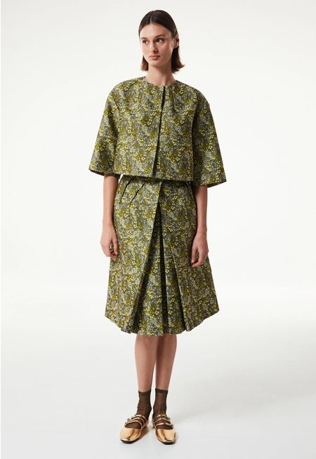 Machka- Mini Floral Jacquard Skirt 