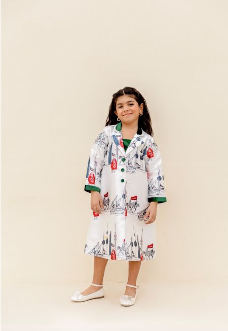 Kuwait National Day Printed Dress