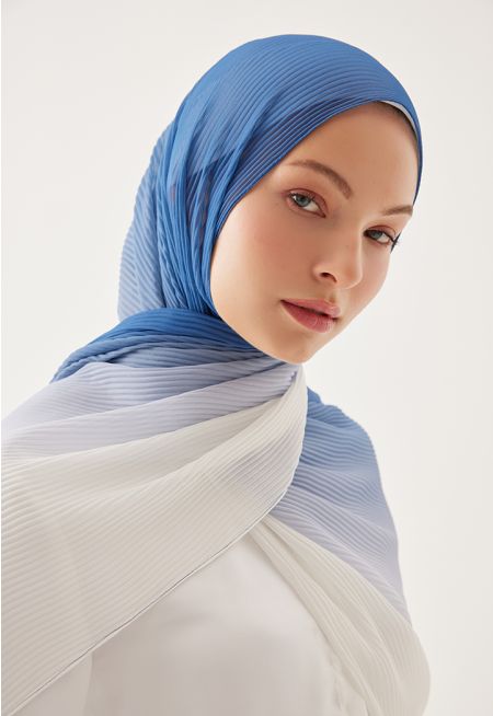 Electric Pleated Ombre Hijab