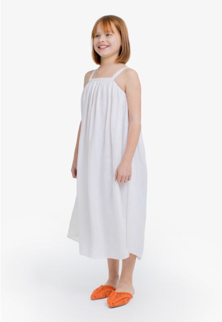 Solid Sleeveless Flared Maxi Dress