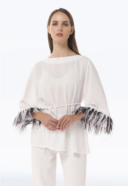 Feather Fringed Top -Sale