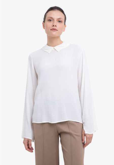 Crepe Look Solid Blouse